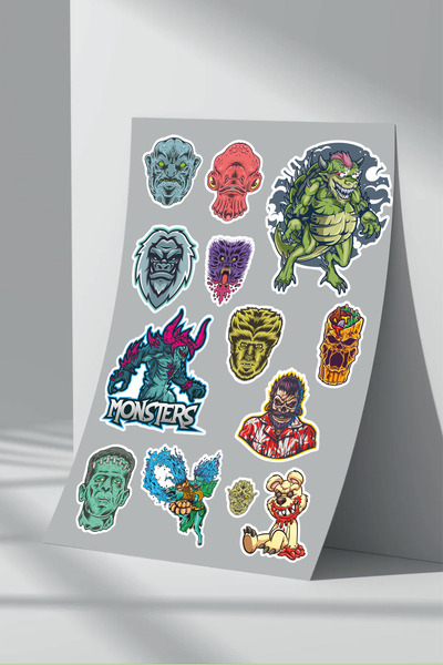 Sticker Market Set de 7 autocolante Monster
