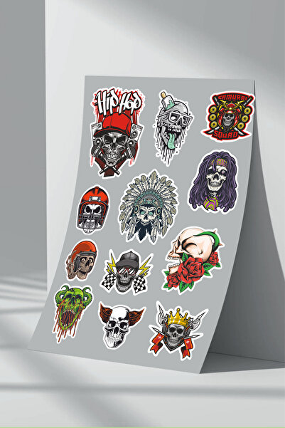 Sticker Market Set de autocolante cu craniu de 18 bucăți