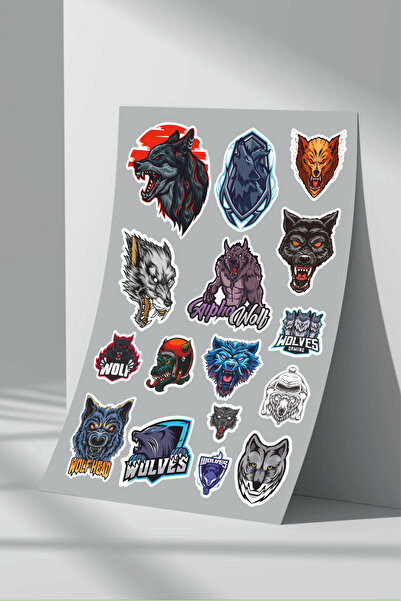 Sticker Market مجموعة ملصقات وولف وولف 7 قطع