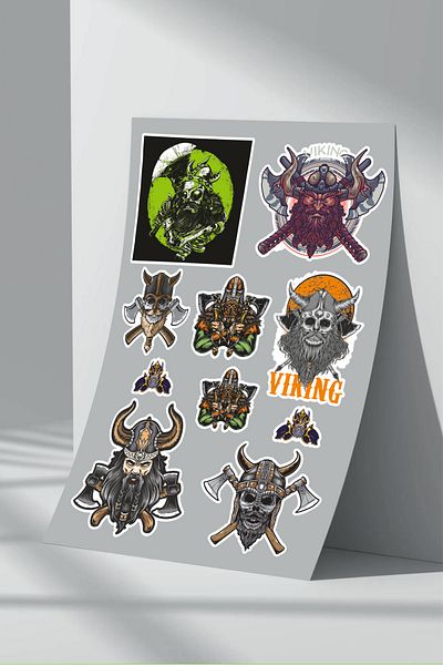 Sticker Market مجموعة ملصقات الفايكنج - 4 قطع