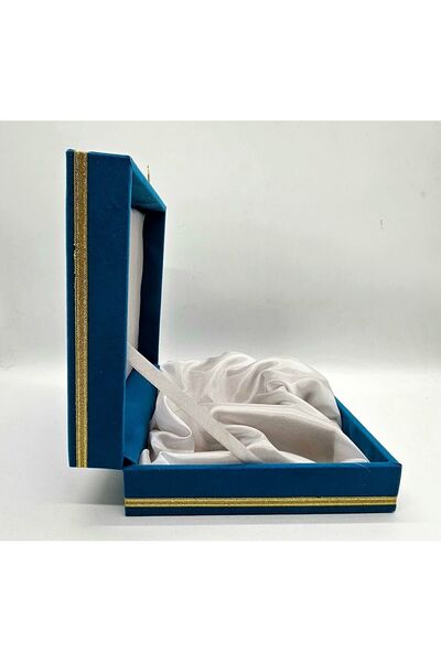 Ufuk Kadife Kutu 6lı Fincan Kutusu TURKUAZ