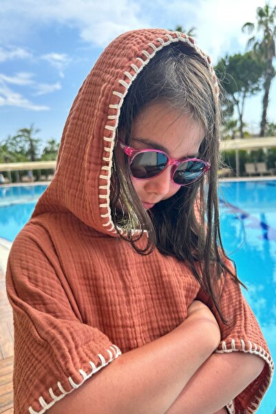 Atölye Eda Exclusive Handcrafted And Hand Embroidered 4 Layers Muslin Poncho Bathrobe