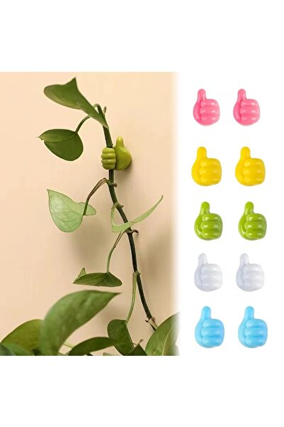 LOVYCO Sarmaşık Çiçek Tutucu Duvar Tutturma Aparatı Yapışkanlı Tutucu 10 ADET