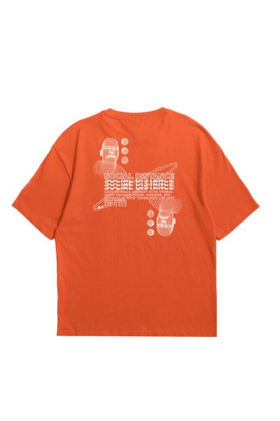 Eazy Co Μπλουζάκι με κοντό μανίκι με στάμπα Eazy Tile Social Distance Unisex Oversize