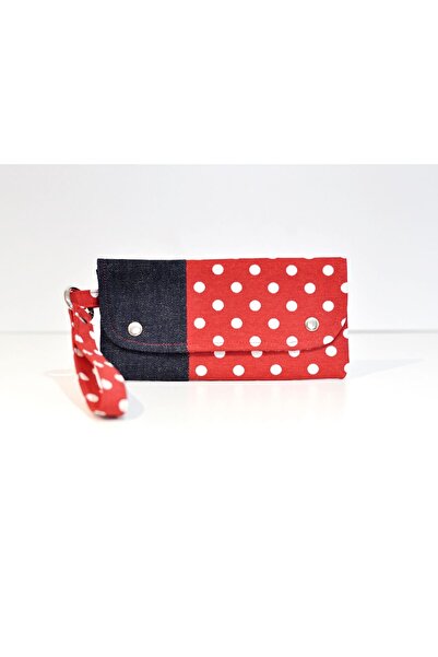 minart design White Polka Dot Patchwork Wallet or Portfolio Bag