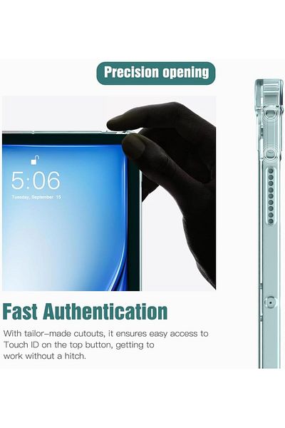 m.tk moveteck حافظة سيليكون متوافقة مع iPad Air مقاس 13 بوصة - زاوية شفافة، مقاومة للصدمات M2