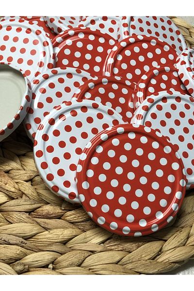 Multiamo Metal Polka Dot Jar Canning Lid-100 Pieces