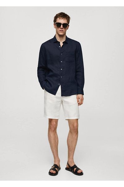 MANGO Man Pantaloni scurți bermude slim-fit 100% in