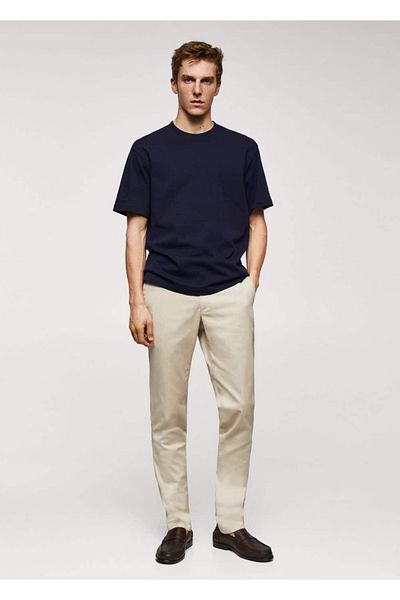 MANGO Man Bequem geschnittenes Basic-T-Shirt aus 100 % Baumwolle