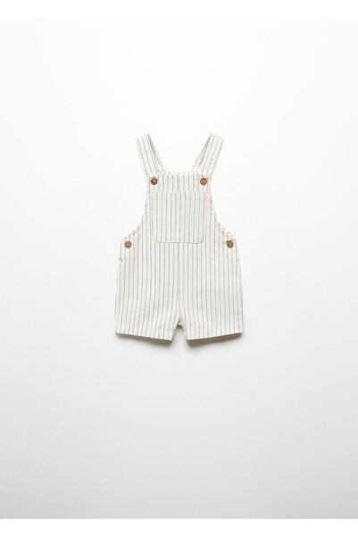 MANGO Baby Koton Jumpsuit - Striped Design
