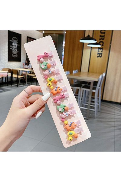So Much Accesories So-much New Season Baby and Child 10-Piece Cute Animal Side Collet Buckle Set-6