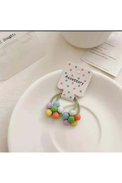 So Much Accesories So Much Children's Cute Polymer Flower Rubber Buckle Set 2 Pieces