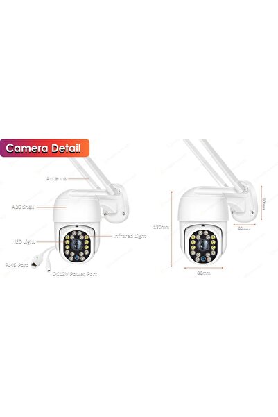 Genel Markalar Full Hd 1080p Ip66 Wifi Akıllı Haraket Takip 4x Zoom Su Geçirmez Ip Kamera