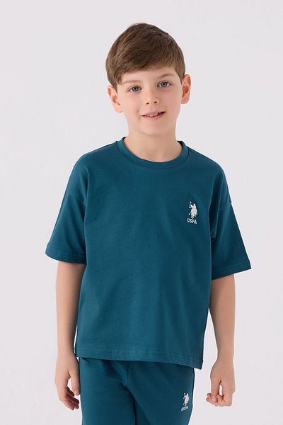 U.S. Polo Assn. Costum bermude albastre pentru băiat