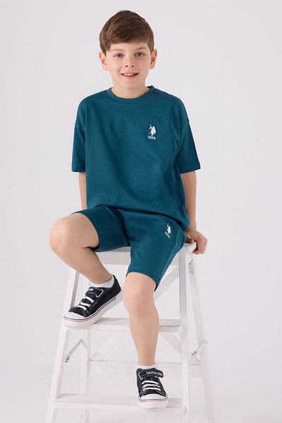 U.S. Polo Assn. Costum bermude albastre pentru băiat