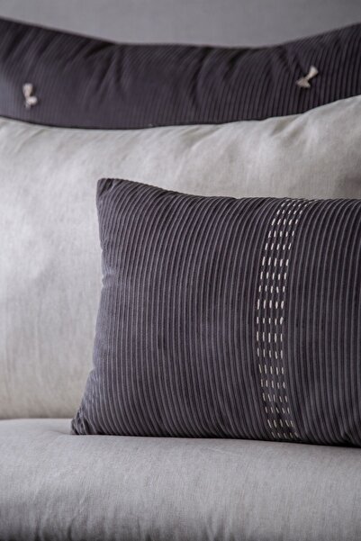 Apricitas HOME ARISTO GRİ ÇİFT KİŞİLİK YATAK ÖRTÜSÜ SETİ