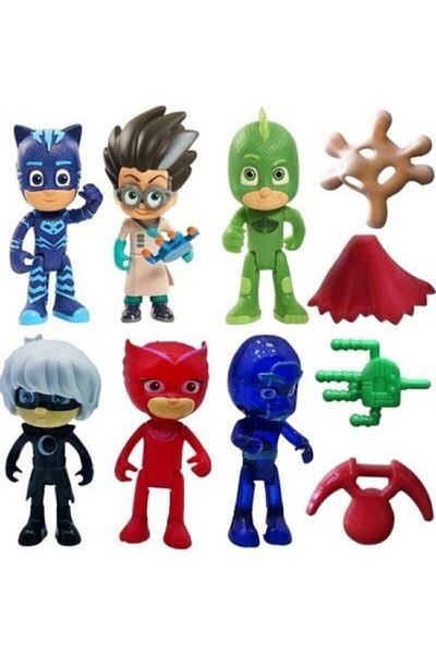 Kids Pijamaskeliler Pjmasks Figure Toys Set of 6 Pijamasks Figure