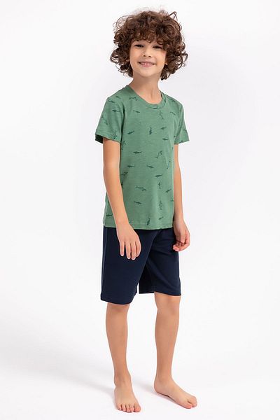 Arnetta Dolphins Moss Green Boys Bermuda Suit