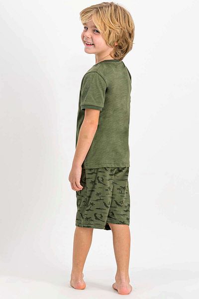 Arnetta Boy - California Surf Khaki Bermuda Suit, Crew Neck