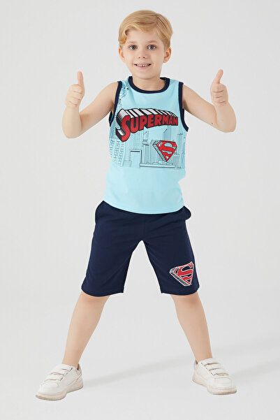 Superman Zgrade Morsko Plavi Komplet Bermuda za Dečake