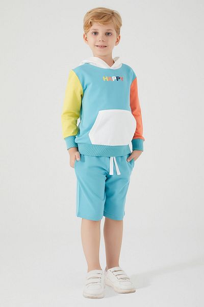 ROLY POLY Rolypoly Happy Turquoise Bermuda Suit for Boy