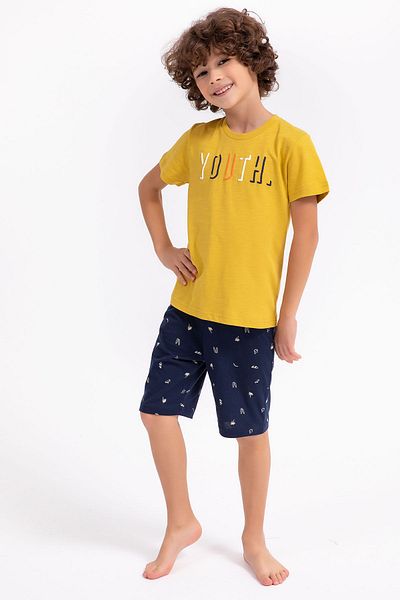 ROLY POLY Rolypoly Youth Saffron Yellow Boy Bermuda Suit