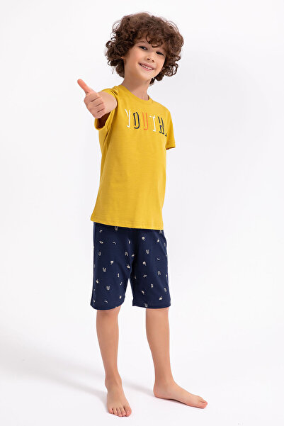 ROLY POLY Rolypoly Youth Saffron Yellow Boy Bermuda Suit