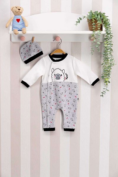 Polo Unisex Baby Long Sleeve 2-Piece Overalls Without Booties Cream Usb0923- 6 Months
