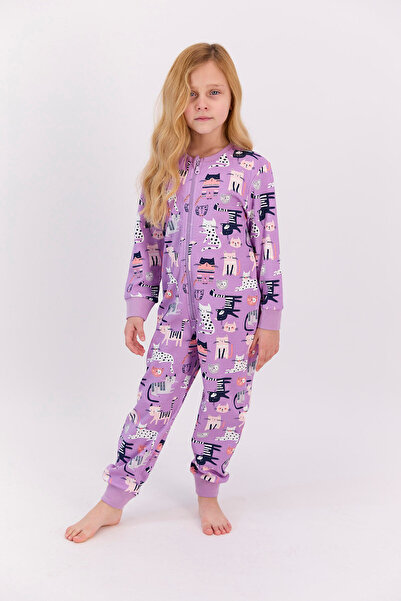 ROLY POLY Set pijamale sezoniere pentru fete Rolypoly Cats Liliac Rp2590-c