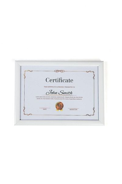 VN Home A4 Art Photo Frame - 21x30 White, PVC Glass, for Certificate Diploma Document