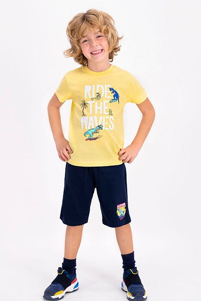 ROLY POLY Rolypoly Ride The Waves Pale Yellow Youth Men's Bermuda Suit
