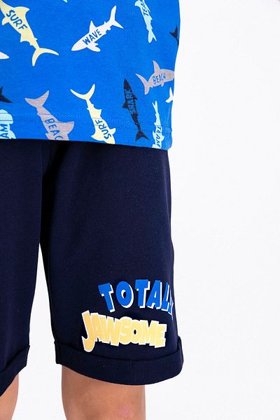 ROLY POLY Totally Jawsome Cobalt Blue νεανική ανδρική στολή βερμούδα - Rolypoly