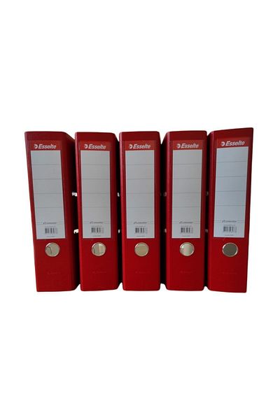 Esselte 9940 Plastic Large Folder Red 5 Pack