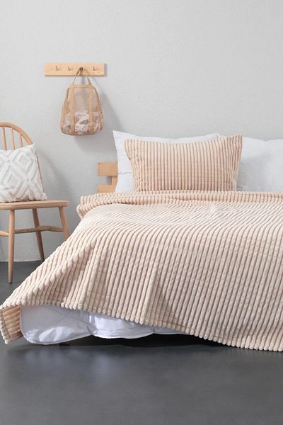 Sarar Merinos Modern Line Set cuvertură single 2 piese Bej