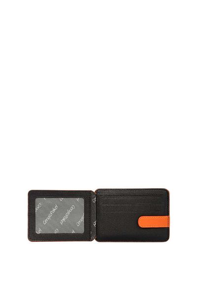 CENGİZ PAKEL Genuine Leather Cengiz Pakel Card Holder 2404 - Black/Orange