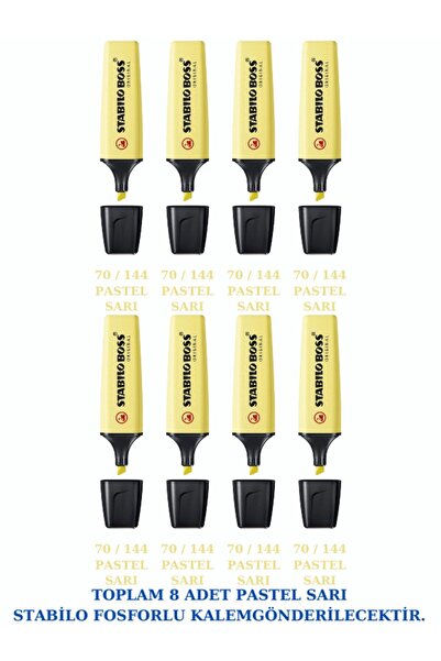 Stabilo STABİLO BOSS FOSFORLU KALEM 8 ADET PASTEL SARI