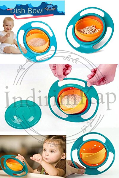 İndirimKap Evrensel 360° Dönen Bebek Dökülmeyen Tabak Mama Tabağı