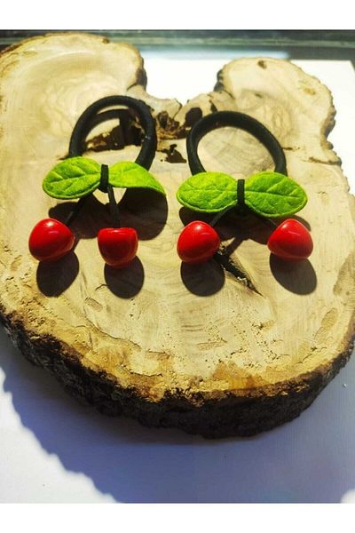 Ramo Aksesuar Cherry Buckle Thick Elastic 2 Pieces
