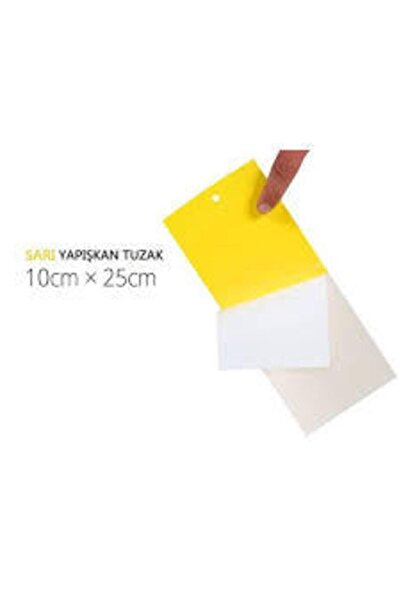 hyperlife trap Sarı Yapışkan Böcek Tuzağı Levha (TRAP) 20 Adet Sarı (10X25CM)