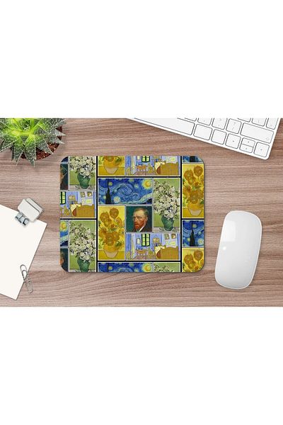 daystore لوحة ماوس فنية من Blg Gogh Collage، لوحة ماوس مستطيلة، لوحة ماوس مكتبية nslm 1037065   كيك شيب 471