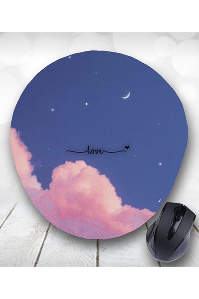 4k tasarım Mouse Pad Love Written Oval cu suport pentru încheietura mâinii