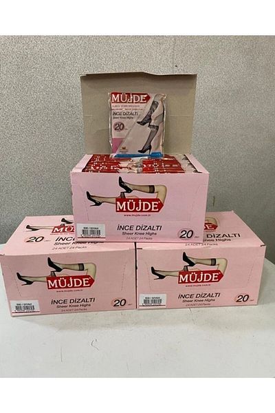 Müjde 57 Skin Color Thin Knee Socks - Pack of 12