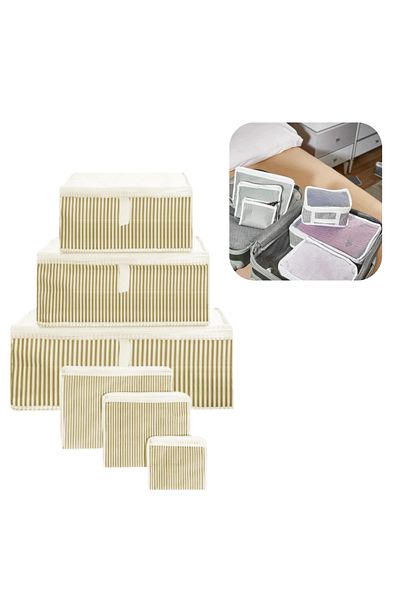 Piev Travel Journey Suitcase Organizer Organizer Σετ 6 κίτρινων ρίγες