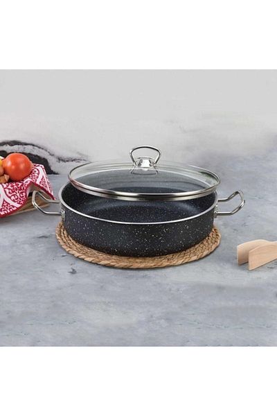 Tuna 30 Cm Granite Rice Pot with Lid, Karnıyarık Pot