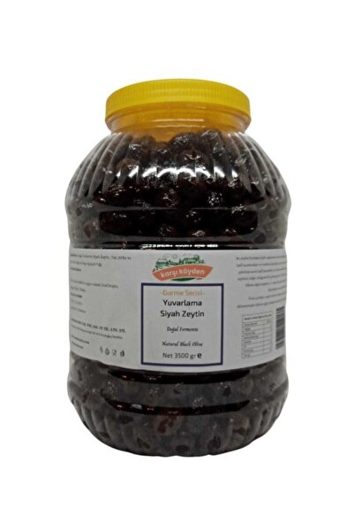 Karşı Köyden Gurme Serisi Doğal Fermente Yuvarlama Siyah Zeytin (3500gr - Pet...