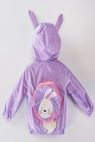 PODİUM GİYİM NEW SEASON CUTE RABBIT BACKPACK COTTON LINED EARS HOODED KIDS&BABY RAINCOAT COAT