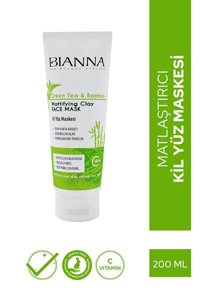 Bianna Green Tea and Bamboo Extract Clay Mask with Vitamin C 200ml