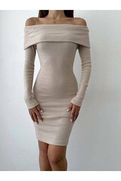 Brood Μίνι μακρυμάνικο φόρεμα με λαιμόκοψη Madonna