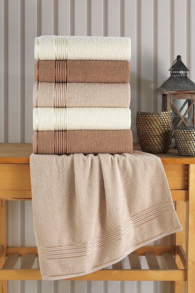 BİNNUR HOME Alia Soft 70x140 cm Σετ 6 πετσετών μπάνιου