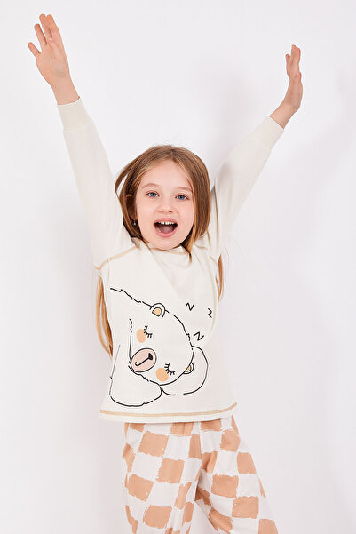ROLY POLY Rolypoly Bear Beige Long Sleeve Girl's Pajama Set